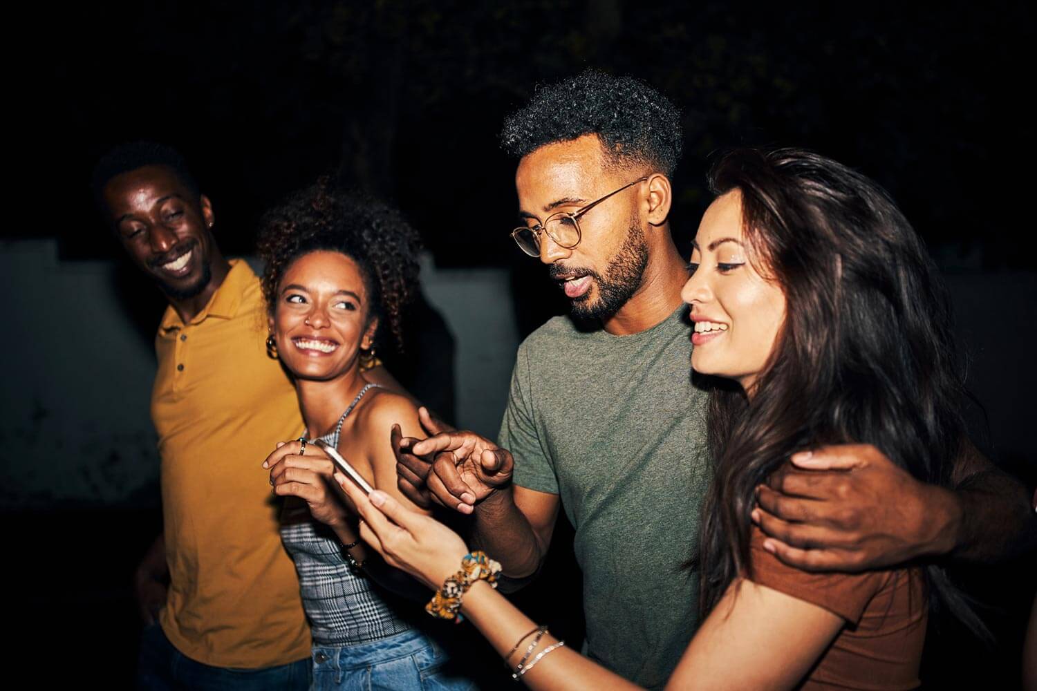 group of friends on a night out group of friends on a night out