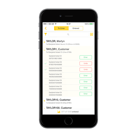 List of customer tickets on the Rapidscan app