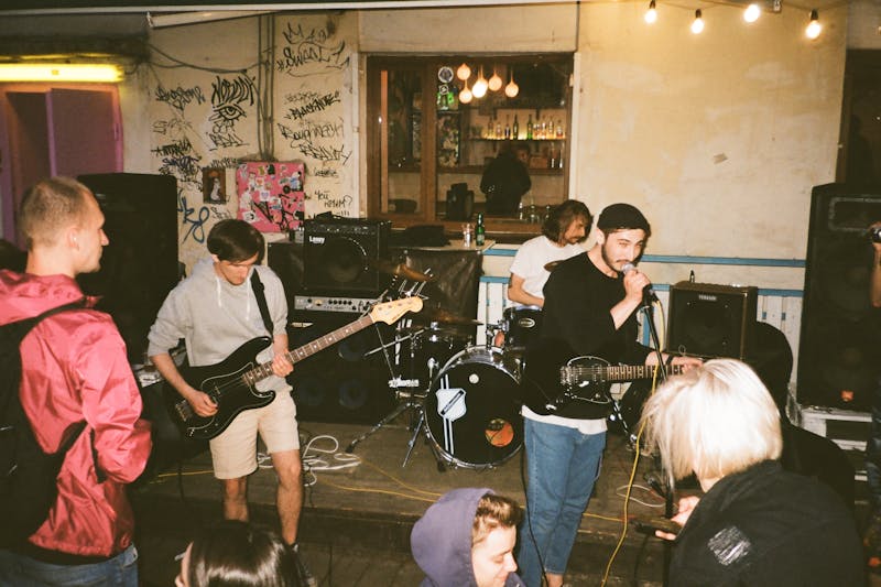 Band Playing in Grassroots Venue